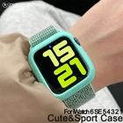 Цветной силиконовый чехол для Apple Watch Series 6, SE 5, 4, 40 мм, 44 мм, милый чехол для iWatch Series 3, 2, 1, 38 мм, 42 мм, защитный чехол