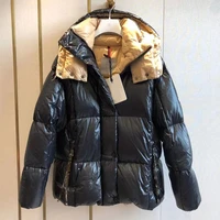 high quality fluffy down jacket women winter padded coat female hooded loose warm short feather parkas elegant women clothing