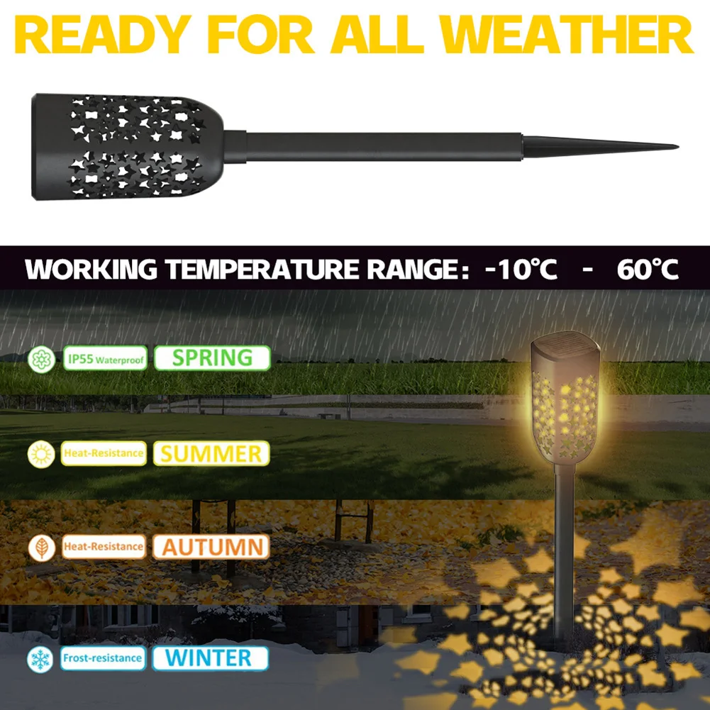 

Светодиодный светильник на солнечной батарее, полый проекционный светильник со звездами для лужайки, водонепроницаемые уличные садовые св...