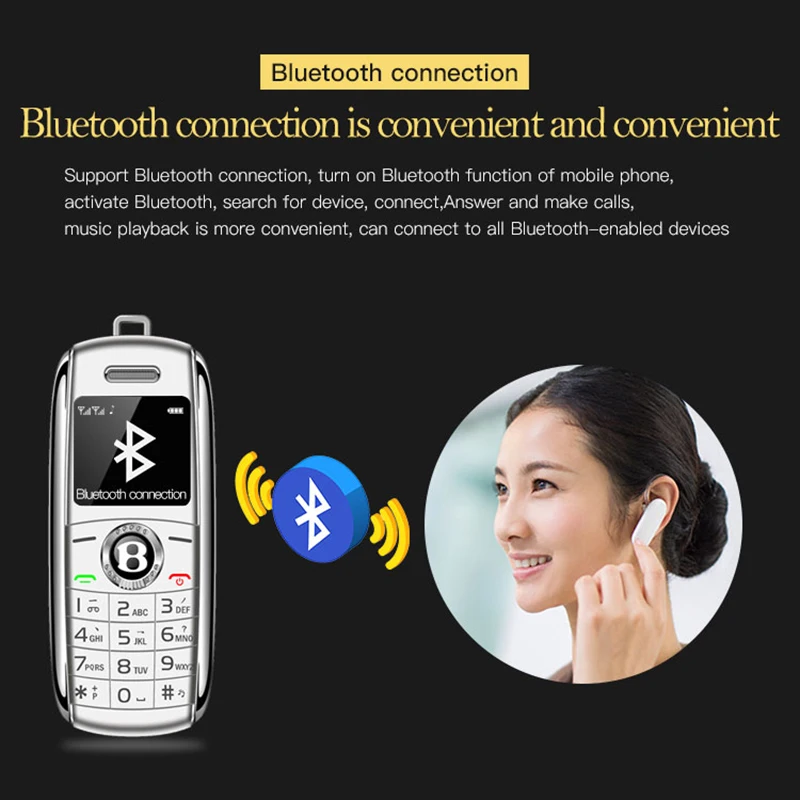 Мини карманный телефон набиратель номера через bluetooth волшебный голос одним