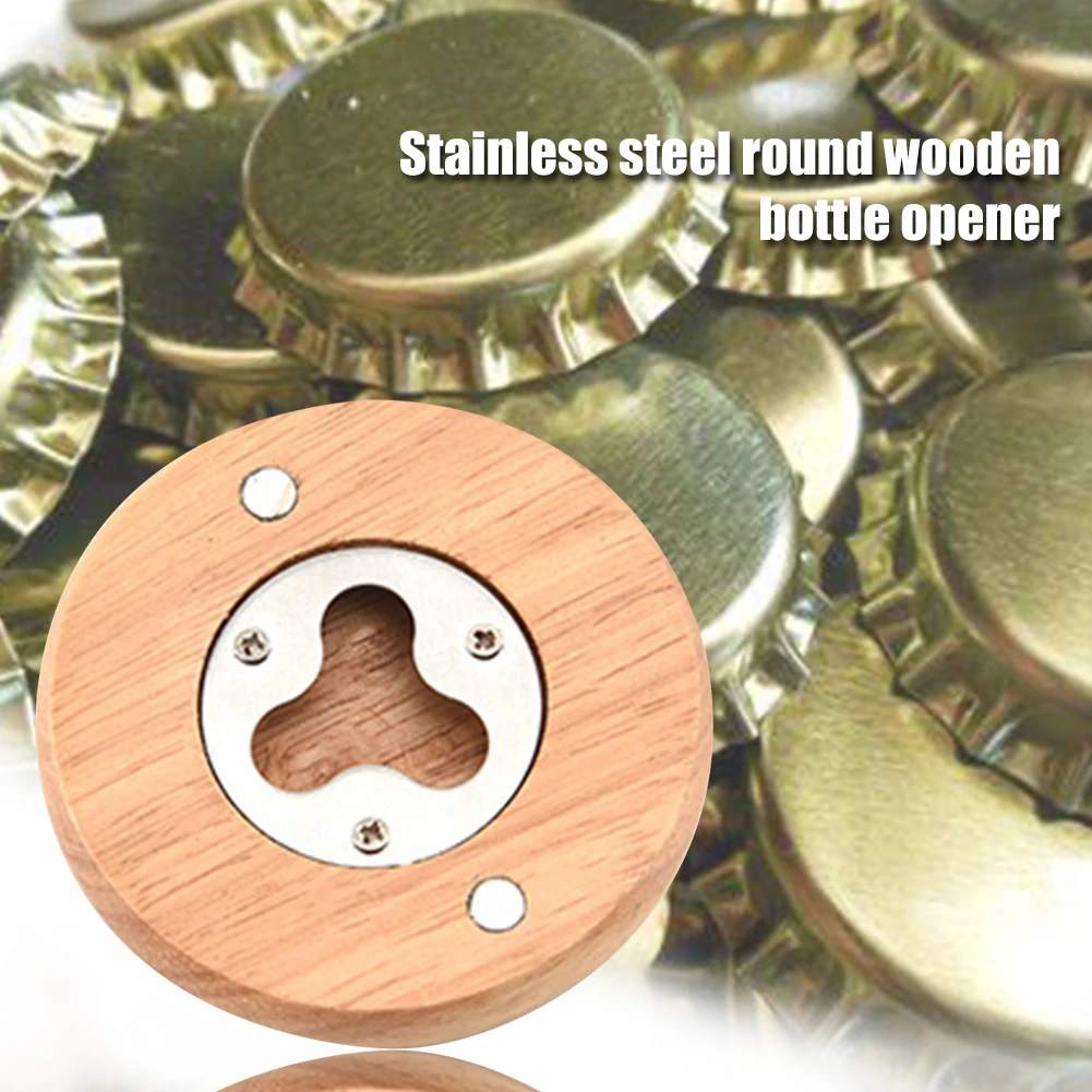 DIY деревянная бутылка круглой формы открывалка для бара ручной