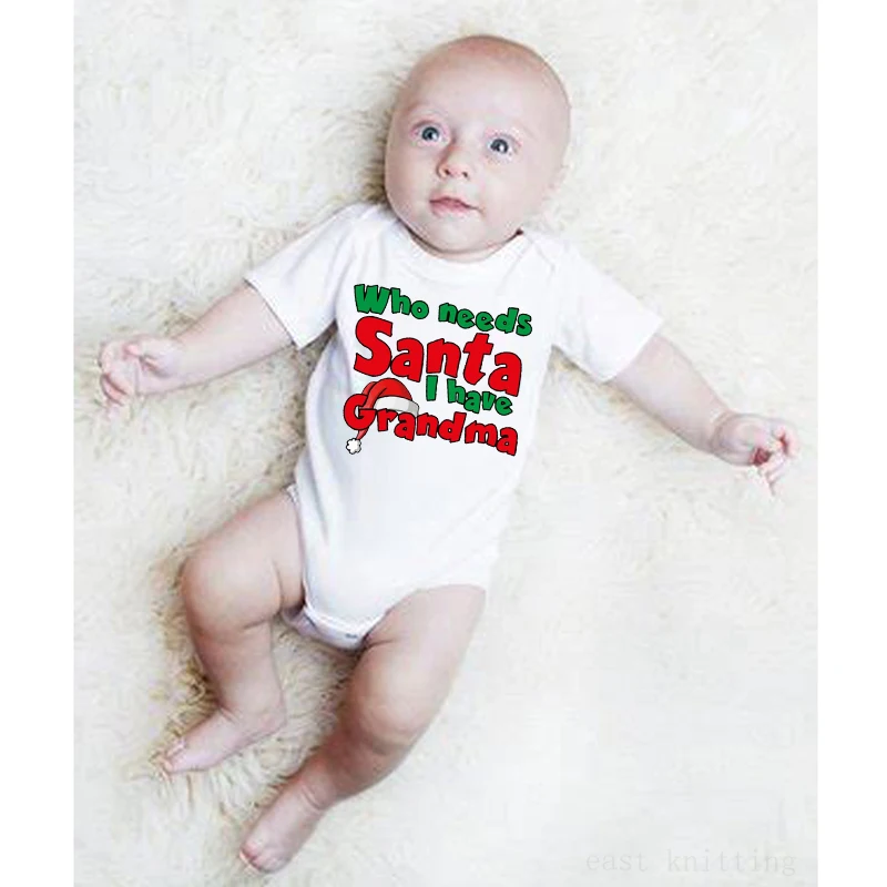 Кому нужен Санта у меня есть Grandma Onesie Забавная детская Рождественская одежда праздничные подарки для маленьких мальчиков или маленьких девочек