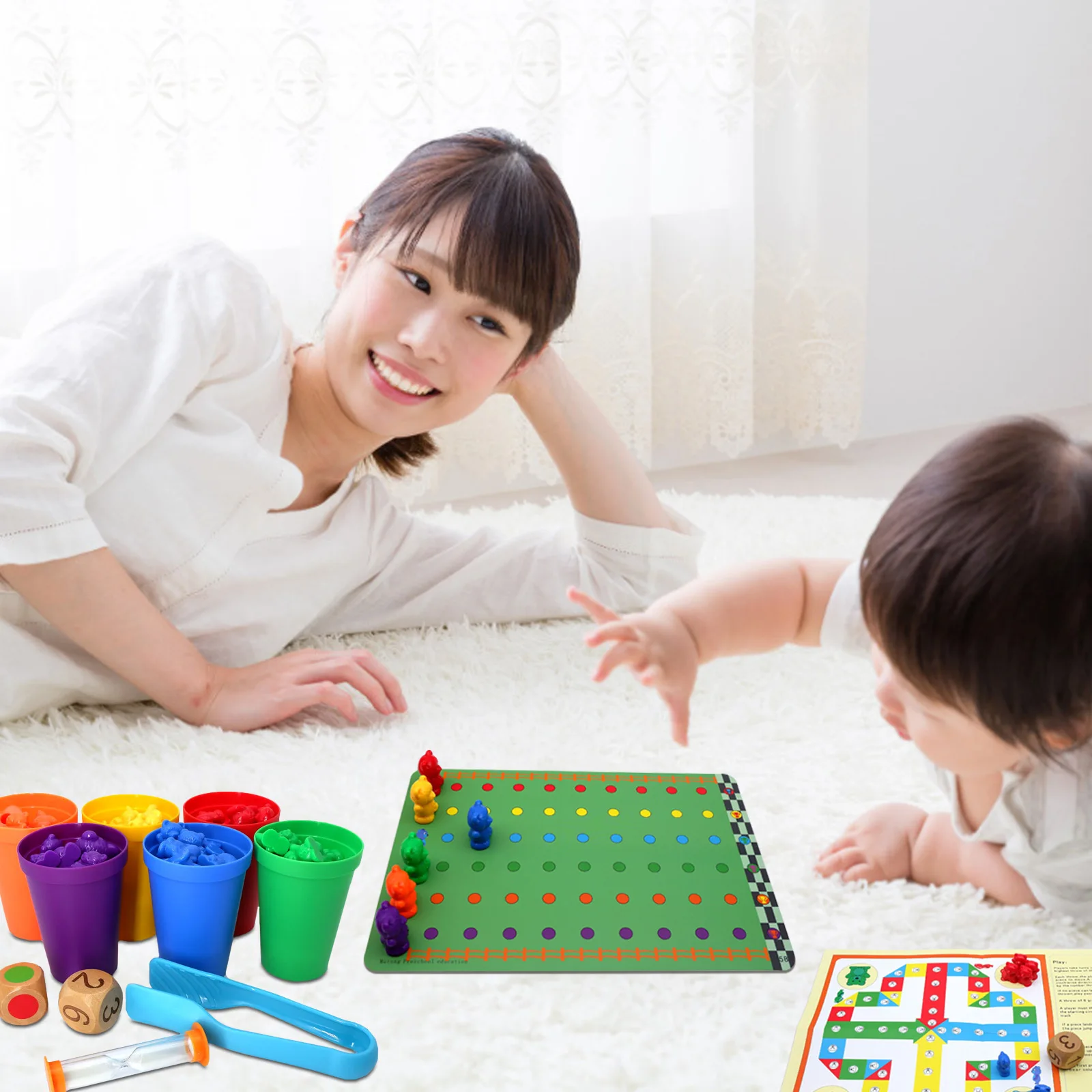 Набор детских игрушек с радужным счетчиком медведей сортировка цветов