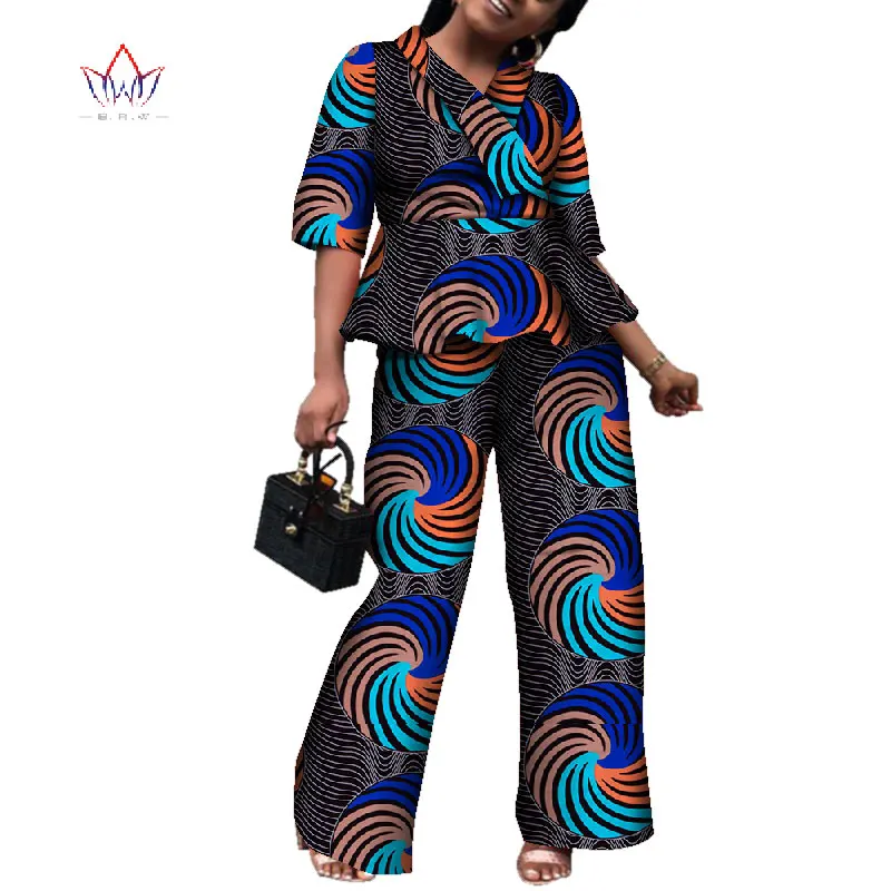 Осенний комплект из 2 предметов с Африканским принтом для женщин весенние Дашики