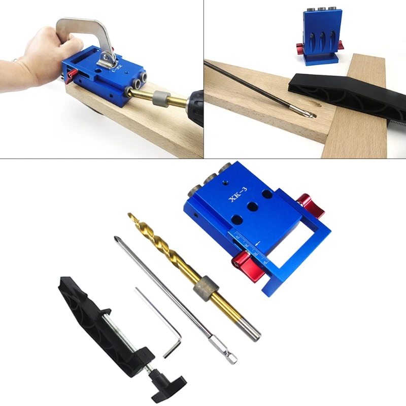 

Woodworking Hole Drilling Kit Oblique Drill Guide Set Positioner Locator Tool