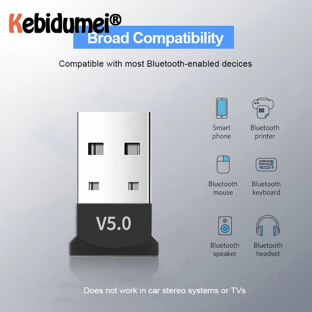 

kebidumei Mini Wireless USB Bluetooth Dongle Receiver Bluetooth 5.0 USB Adapter Receiver For Laptop Mouse Keyboard Accessories