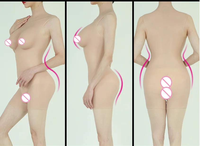 Short Version Silicone Breast Forms C Cup Boobs Whole Body Suits for Drag Queen Crossdresser Shemale Men Bodysuit Sexy Corset | Мужская