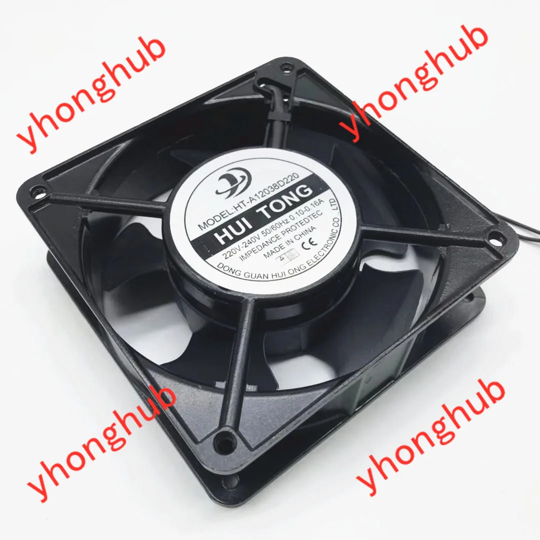 Фото Hui Tong HT-A12038D220 AC 240 В 0,16 А 120x120x38 мм 2-проводной охлаждающий вентилятор для сервера №1