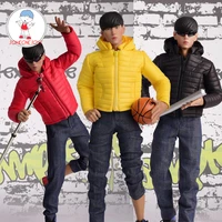 16 scale male clothing set fg040 down jackets coat clothes shoes suit blackyellowred fit 12 inch body action figure