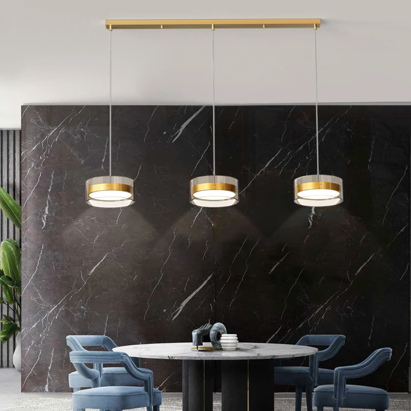 

Nordic restaurant modern minimalist net red bar light luxury personality three-head restaurant LED dining Pendant LightsLX110718