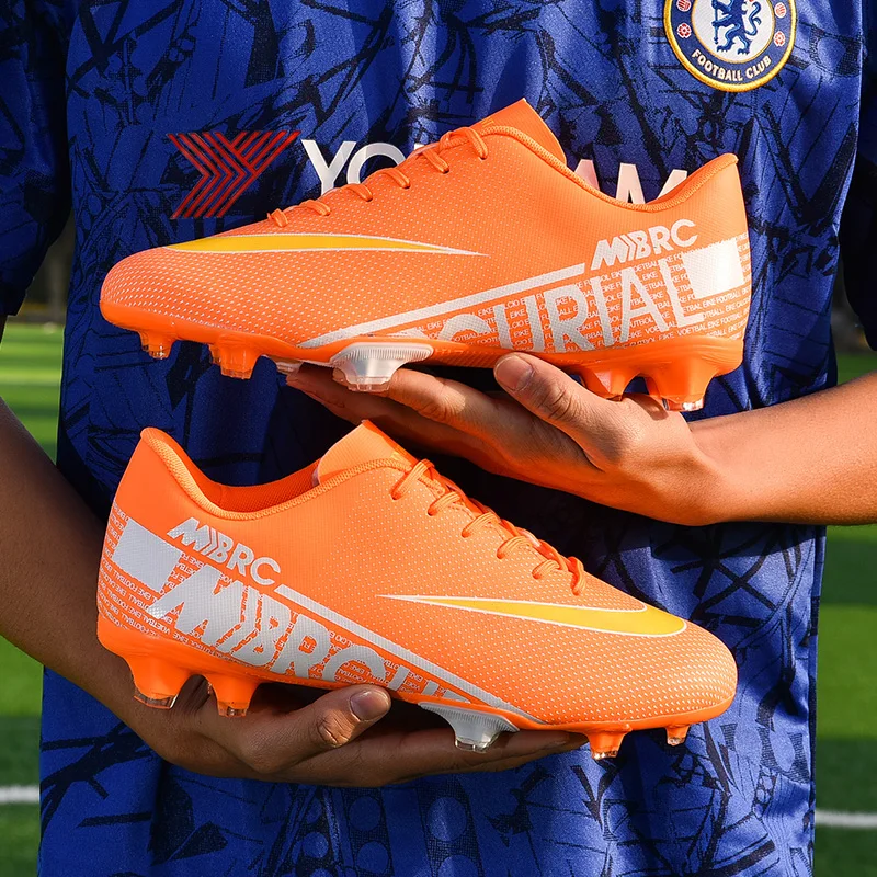 

2021 Turf Indoor Men Women Soccer Shoes Kids Futsal Cleats Hard Court Training FG Football Boots Sport Sneakers