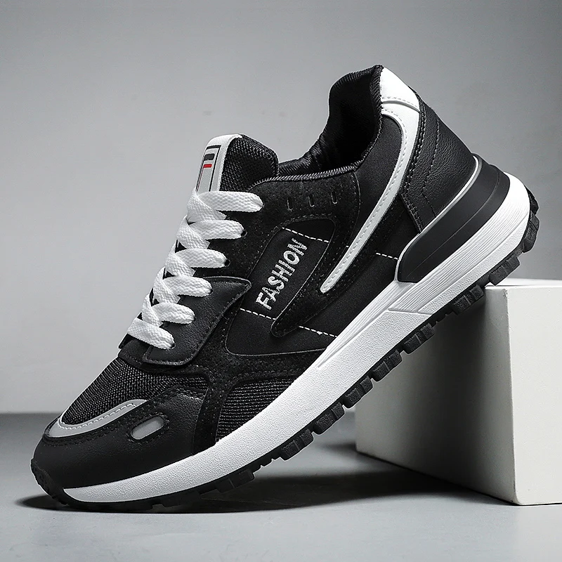 

Men's Casual Shoes Breathable Mesh Lace-Up Sneakers Male No-Slip Wearable Sports Vulcanize Footwear For Tennis Outdoors Walk Run