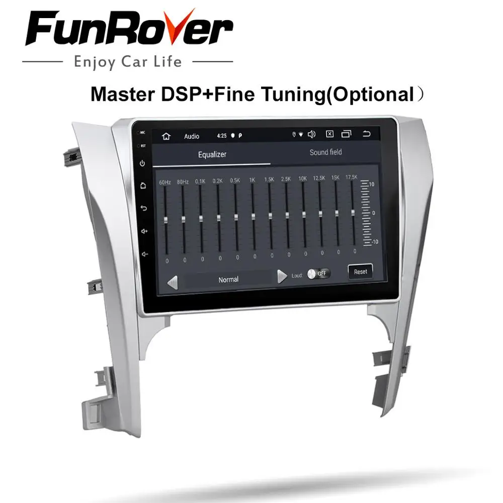 FUNROVER android 9 0 2.5D + IPS автомобильный dvd мультимедийный плеер для Toyota Camry 50 2012 2014 радио