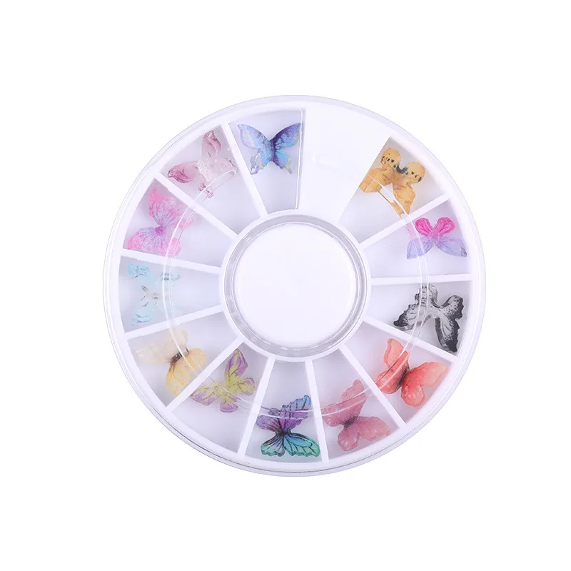 

butterfly net red ins little red book the same hand diy3d three dimensional resin butterfly cross border nail jewelry