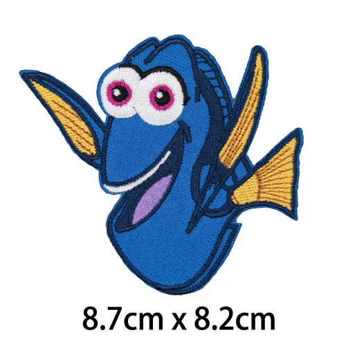 Где находится Дори вышитые железные нашивки животное синяя рыба куртка эмблема