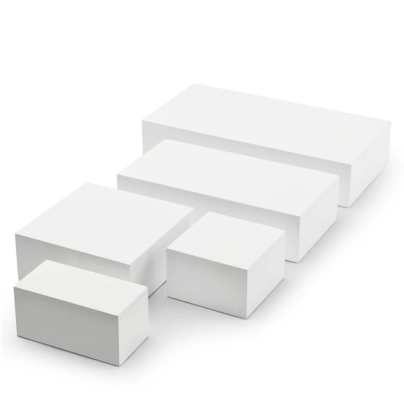 Oirlv Elegant White Gloss Lacquered Solid Wood Ring Bracelet Display Holder Earring Pendant Display Stand Jewelry Display Set