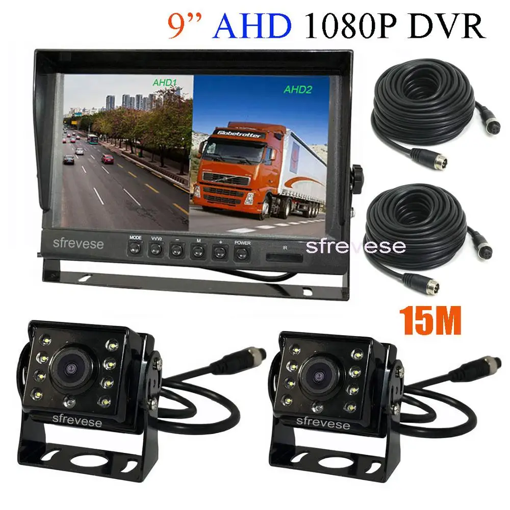 9-дюймовый IPS HD 4-контактный 2-канальный раздельный автомобильный монитор заднего
