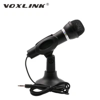 voxlink microphone 3 5mm home stereo mic desktop stand for pc youtube video skype chatting gaming podcast recording microphone