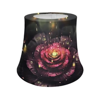 vintage abstract flower 3d design round lampshade covers lamp shade cover fabric easy install hardware shade cover protector