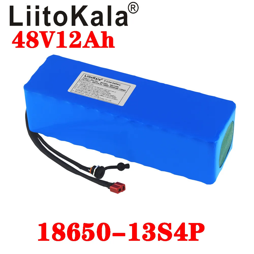 

LiitoKala 48V Battery 48V 12Ah 18650 13S4P Electric Bike Lithium Battery for 48V 250W 350W 500W Ebike Motor with 20A BMS
