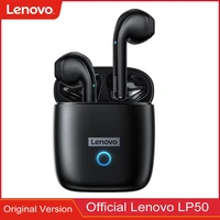 lenovo lp50 wireless earphone with mic 9d stereo sound bluetooth compatible gaming earbuds for ios android wireless headphone