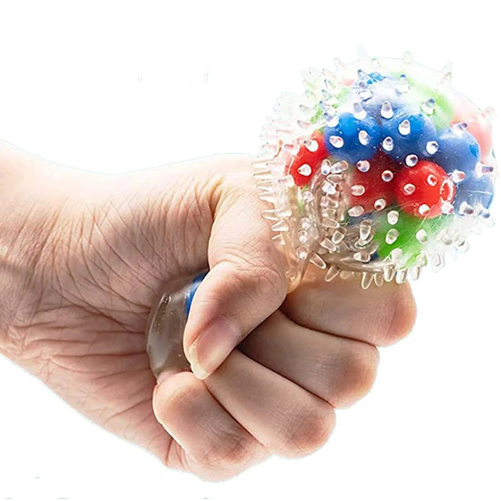 

10PCS Fidget Toys Colorful Spongy Rainbow Ball Toy Squeezable Pressure Toy Stress Relief Ball Toy For Kids Adults Funny Toys New