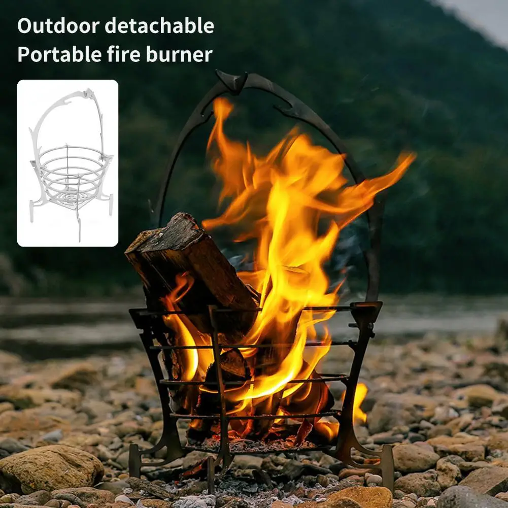 

Charcoal Grill Temperature Resistant Anti Slip Iron Detachable Barbecue Oven Firewood Stove for Outdoor