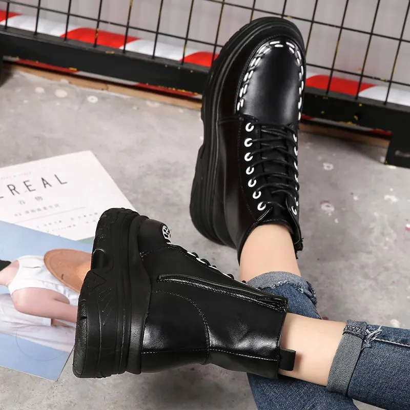 Fujin/Брендовые женские ботинки из искусственной кожи сезон осень-зима женская