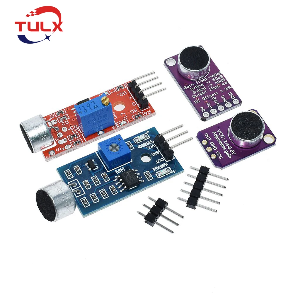 

MAX9814 MAX4466Microphone AGC Amplifier Board Sound Sensor Module Auto Gain Control Attack for Arduino MAX4466 PCB Board Diy Kit