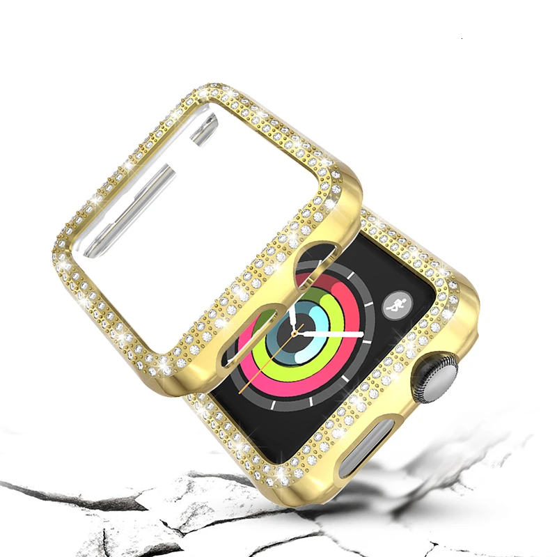 Алмазный чехол для apple watch Series 5 44 мм 40 мм iWatch 4 защитная крышка экрана PC Watch Case для apple watch 3 Case 38 мм 42 мм