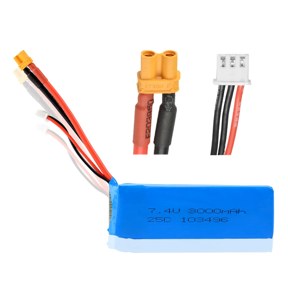 Аккумулятор Lipo 2S 7 4 В 3000 мА · ч 25C штекер XT30U для квадрокоптера MJX Bugs 8 6 B8 B6 RC в |