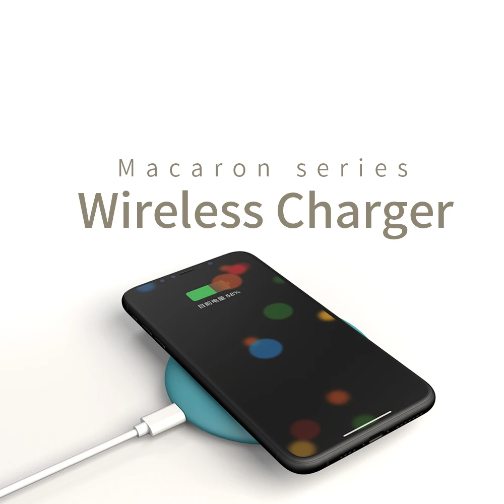 Цветное Беспроводное зарядное устройство Macaron для AirPod samsung Galaxy S9/S9 + S8 S7 Edge USB Qi