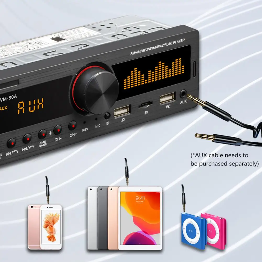 60% Лидер продаж! Автомобильный MP3-плеер 2 USB-порта FM-радио Bluetooth AUX TF-карта U-диск