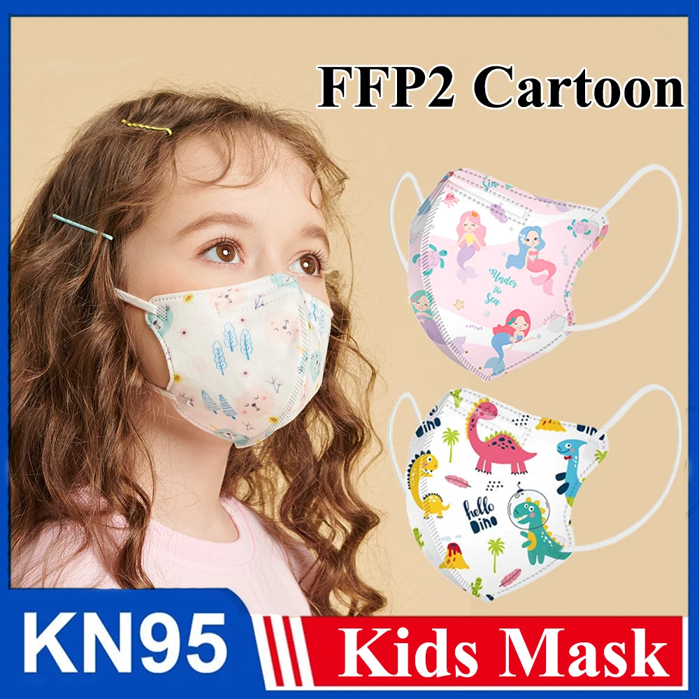 20PCS Kids N95 Masks n95mask 4 Layer 3D Printed Cartoon kn95 Dust Mask ffp2mask Breathable Children FPP2 mascarillas niños | Красота и