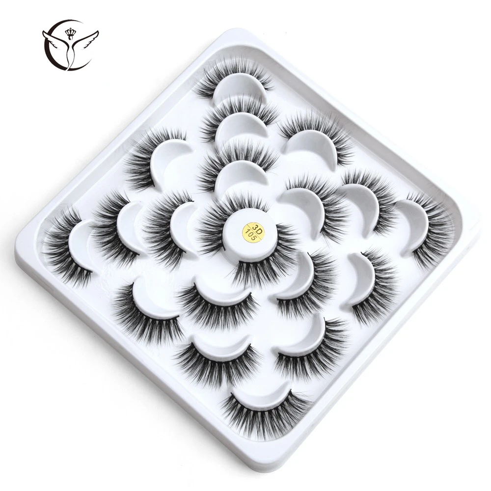 Mink eyelashes 3d mink hair eyelashes10 pairs long makeup 3d faux nature fake lashes extension false eyelashes Wholesale(10P