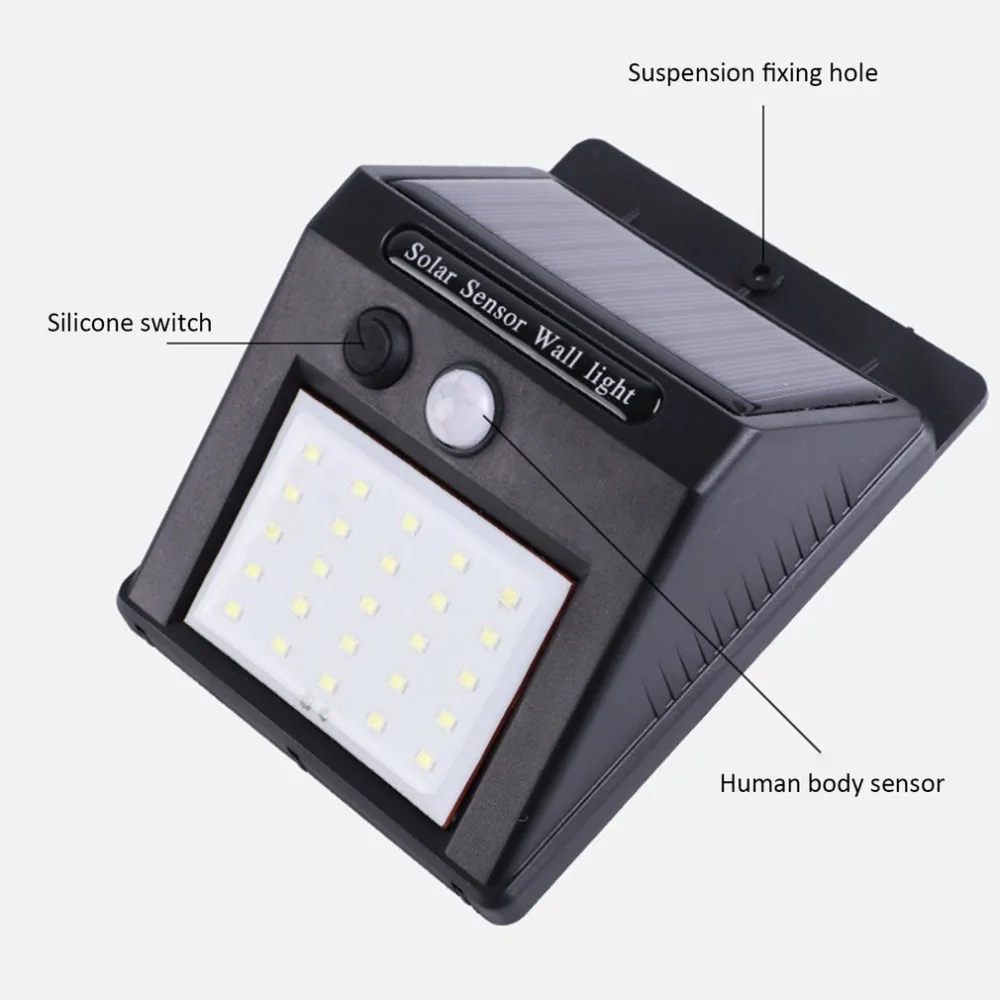 Waterproof 25 LED Solar Power PIR Motion Sensor Garden Wall Light Outdoor Home Light