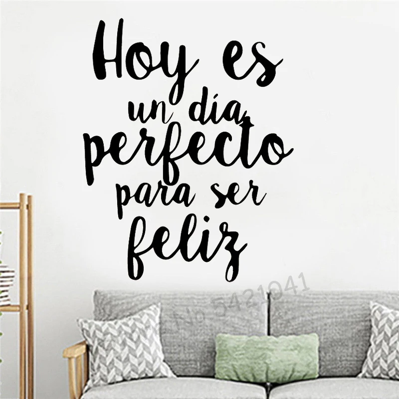 carved spanish phrase wall stickers vinyl waterproof home decoration living room kids room background wall house decal free global shipping