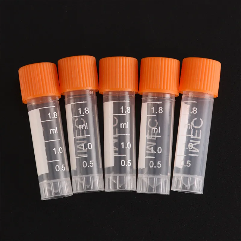 

20pcs PP Lab Analysis Freezing Tubes Graduation Centrifuge Tube Volume Vials Bottles With Screw Cap 1.8ml