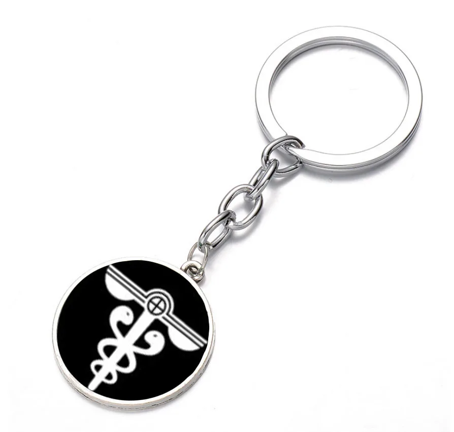 

Japan anime Psycho-Pass Keychain Glass Dome Key Chain Bag Charm Keyring Holder Kids boy girl Pendant