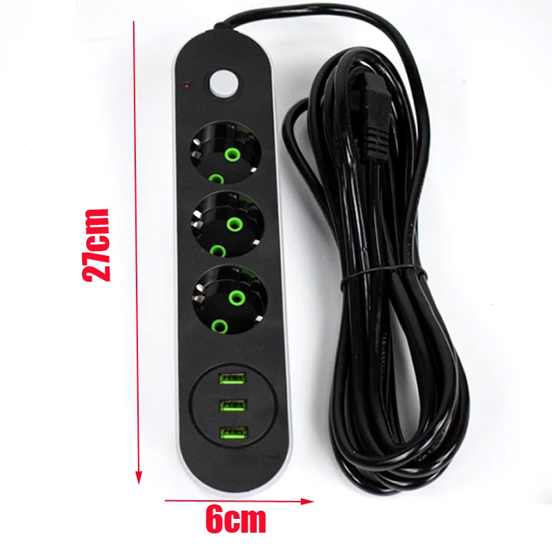 Розетка сетевая с USB-разъемом и штепсельной вилкой европейского стандарта