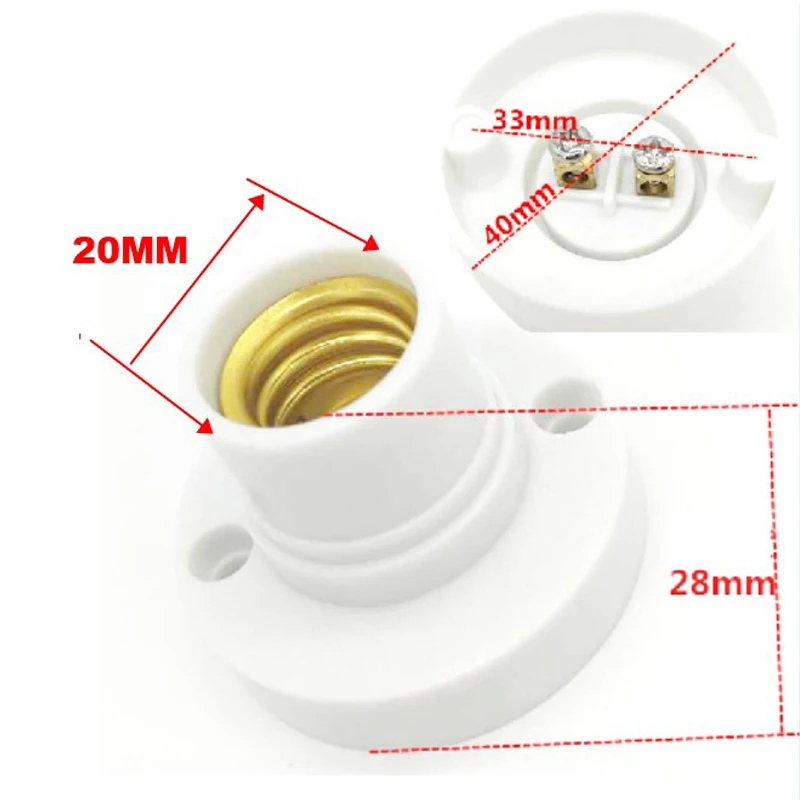 

10pcs E14 Black White 6A 220V Conversion Flat Lamp Holder Lamp Switch Environmental Protection PBT Big Screw To Small Screw