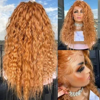 ginger orange lace front wig human hair wigs transparent deep wave burgundy 99j kinky curly wig pre plucked bleached knots wig