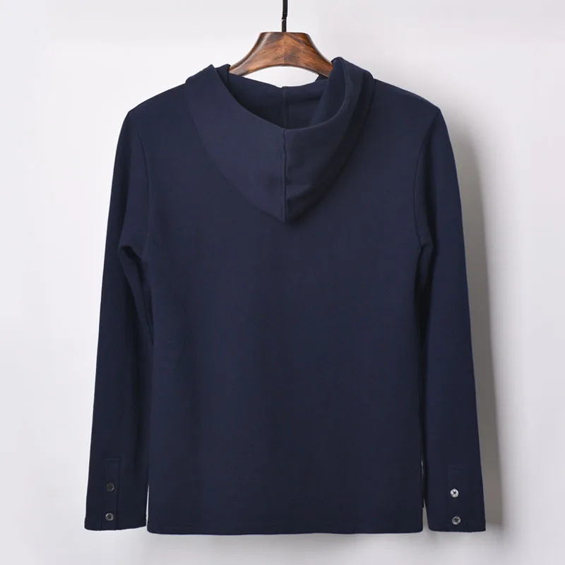 

TB THOM 2021 men's long sleeve casual hoodies spring autumn cotton hooded sweatshirts men sport overpull male
