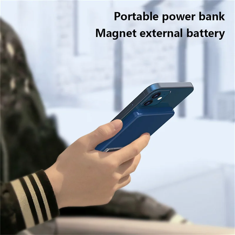 

5000mAh Magnetic Wireless Charger Portable Power Bank For Magsafe Chargers PowerBank 15W Fast Charge Magsafing External Battery