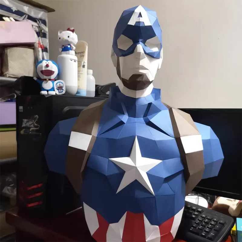 3D бумажная модель ручной работы американский капитан настенная бумага ремесло