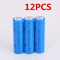 12pcslot large capacity 3 7v 1300mah rechargeable battery 14500 lithium ion rechargeable battery for flashlight battery