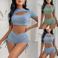 2021 new european and american yoga sports bra shorts two piece fitness vest set sweat shorts women plus size tops office lady