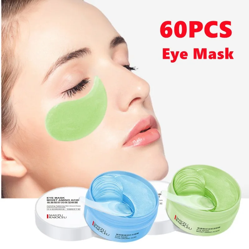 

60Pcs Hyaluronic Acid Repair Eye Patches Remove Dark Circles Moisturizing Eye Mask Crystal Collagen Gel Mask Eye Skin Care