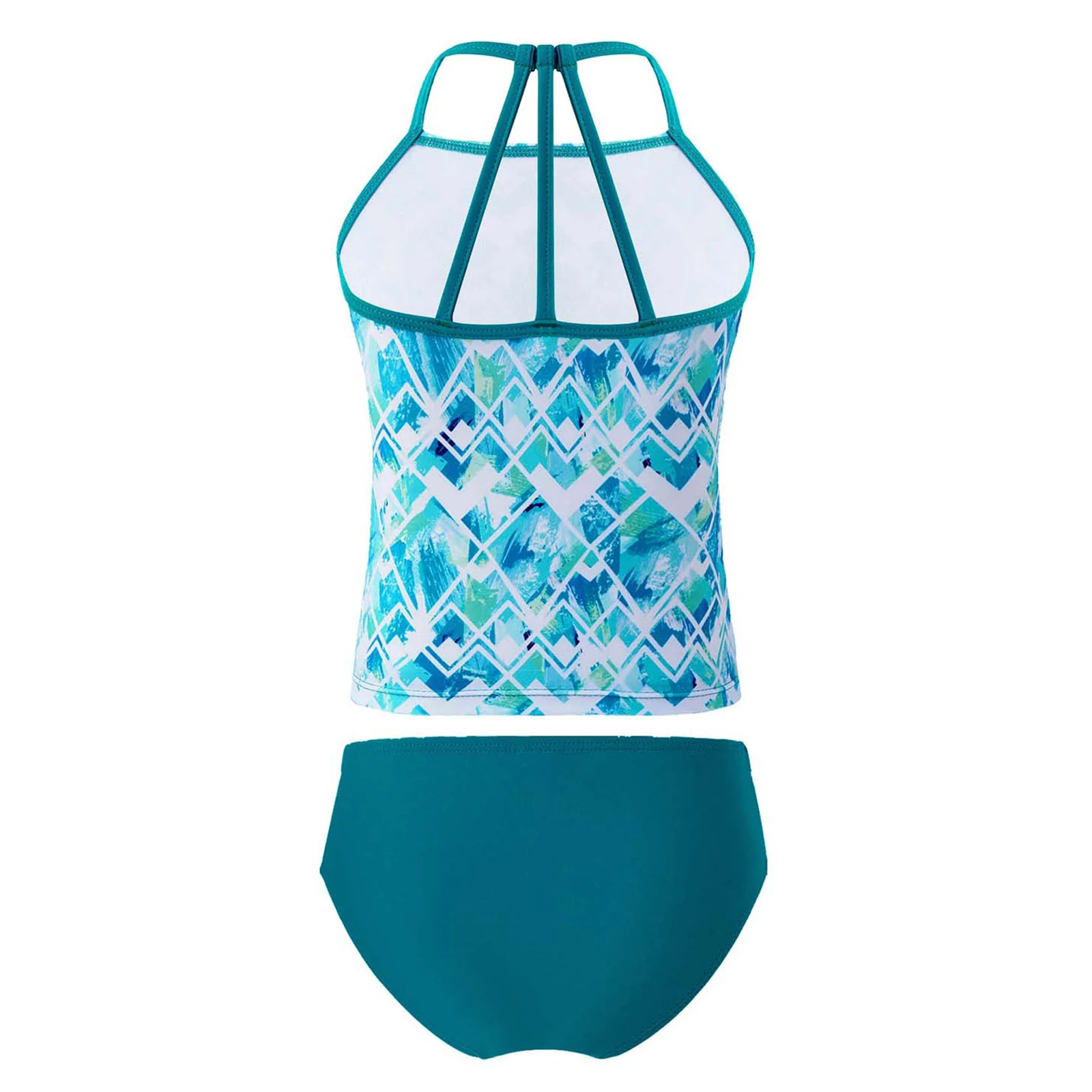 2 шт. детские пляжные костюмы с открытой спиной и геометрическим принтом | Детская