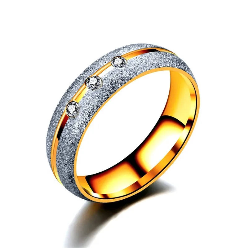 Женское кольцо для влюбленных из нержавеющей стали с кристаллами новое модное